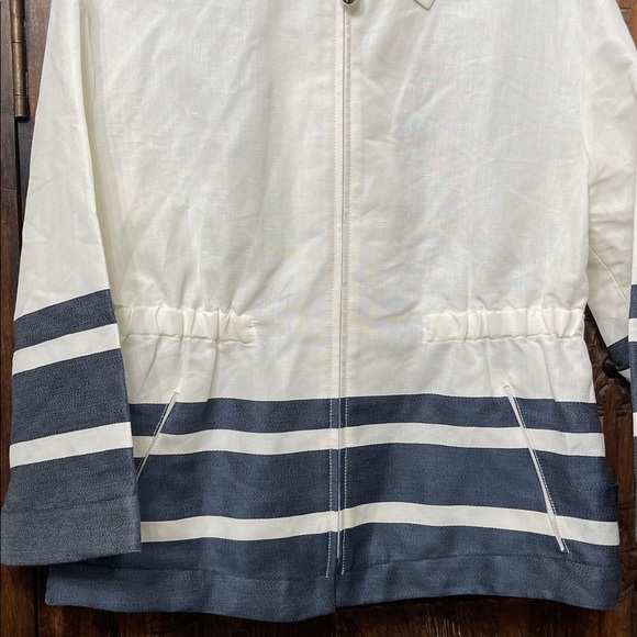 Akris Punto Nautical Navy Peplum Jacket Size 10 - Picture 7 of 13